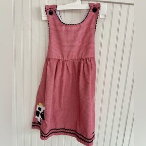 Lil Cactus Girls Farm Dress size 6. Cow dress Red Checkered Dress